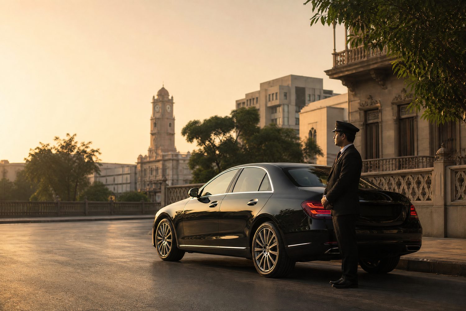 Ahmedabad Local Chauffeur Car Rental Chauffeur-driven car travelling through Ahmedabad for local city service